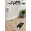 USB-A to Type-C 2 Metre Hızlı Şarj Kablosu