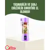 USB Şarjlı Portatif Blender 380ml Çelik 304 Bıçaklı Mobil Smoothie Maker