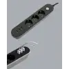 USB Yuvalı Anahtarlı Üçlü Priz 2 Metre Kablolu