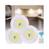 Uzaktan Kumandalı 3 Lü Spot Led Lamba Kablosuz Pilli Işıldak