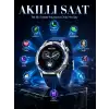 AMOLED Ekranlı Bluetooth Akıllı Saat 3 Kordonlu Uzun Pil Ömürlü