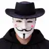 Vendetta Maske ve Şapka Seti – Anonim Stil Parti Maskesi