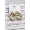 Vintage Gold Renk Pirinç Kadın Küpe