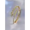 VIP Seri Yılan Model Gold Renk Kadın Kelepçe Bileklik