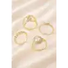Xuping Karışık Lüks Zirkon Taşlı Çelik Yüzük 1 Adet