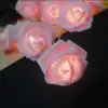 Yapay Gül Tasarımlı Dekoratif Led Işık Pilli (20 Gül)