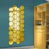 Yapışkanlı Akrilik Gold Ayna Seti 12 Adet