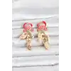 Yengeç Model Deniz Kabuğu Detaylı Kadın Küpe