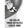 Yeni Nesil Pro Bluetooth Kulaklık Uzun Pil Ömrü Beyaz