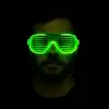 Yeşil LED Işıklı Parti Gözlüğü – Neon Glow Şerit Gözlük 3 Modlu