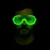 Yeşil LED Işıklı Parti Gözlüğü – Neon Glow Şerit Gözlük 3 Modlu