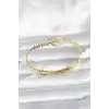 Yılan Model Pirinç Gold Renk Kadın Kelepçe Bileklik