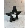 Yıldız Mumluk Siyah Modern Salon ve Raf Dekoru