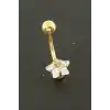 Yıldız Zirkon Taşlı Çelik Piercing 1 Adet