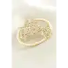 Yonca Çiçek İnci Taşlı Broş