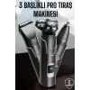 Yüksek Performanslı 3 Başlıklı Profesyonel Tıraş Makinesi