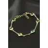 Yuvarlak Kristal Taşlı Çelik Bileklik