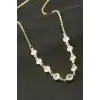 Yuvarlak Kristal Taşlı Kolye