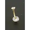 Yuvarlak Zirkon Taşlı Çelik Piercing 1 Adet