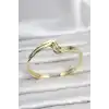 Zikzak Model Gold Renk Pirinç Kadın Bileklik