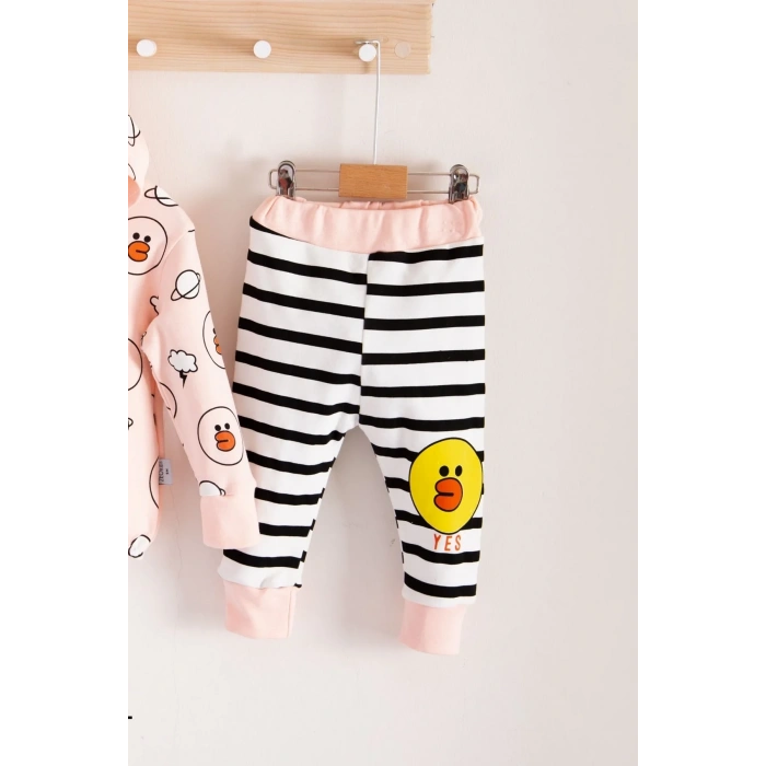 Civciv Desenli 2li % 100 Pamuk Kız Bebek Takımı