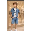 5/12 Yaş Kot(denim) Kumaş Tişörtlü Çocuk Takımı