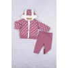 Tavşan Kulaklı Puanlı 3lü Kız Bebek Takım