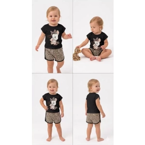 1/4 Yaş Leopar Tavşan Baskılı Çocuk Takımı