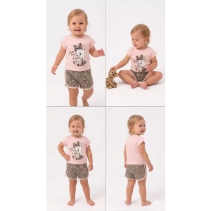 1/4 Yaş Leopar Tavşan Baskılı Çocuk Takımı