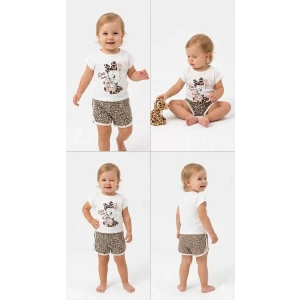 1/4 Yaş Leopar Tavşan Baskılı Çocuk Takımı