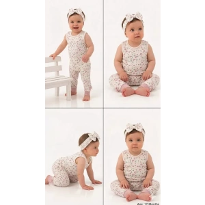 3/12 Ay Bandanalı Askılı Pamuk Bebek Takımı
