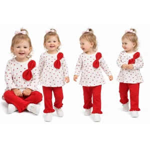 6/12 Ay Kalp Baskılı Penye Bebek Takımı