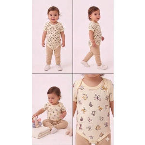 6/18 Ay Baskılı Zıbınlı Penye Bebek Takımı