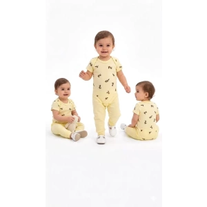 6/18 Ay Baskılı Zıbınlı Penye Bebek Takımı