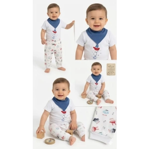 6/18 Ay Fularlı Çıtçıtlı Bady Bebek Takımı