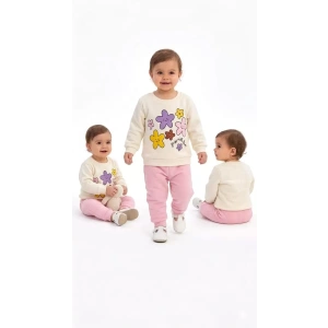 6/24 Ay Çiçek Baskılı Basic Bebek Takımı