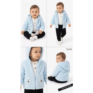 6/24 Ay Kuzu Ceketli 3 Parça Bebek Takımı