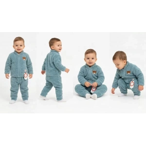 6/24 Ay Peluş Kumaş Fermuarlı Bebek Takımı