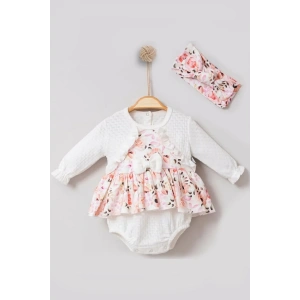 Bahar Çiçekleri Desenli Bandanalı Kız Bebek Romper