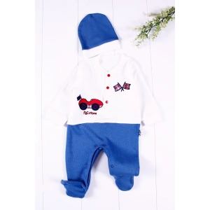 Cars Şapkalı Desenli Bebek Tulumu