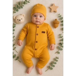 Düğmeli Önden Açık İnterlok Tulum