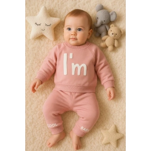 Im Cool Desenli Pamuklu 2li Kız Bebek Takımı