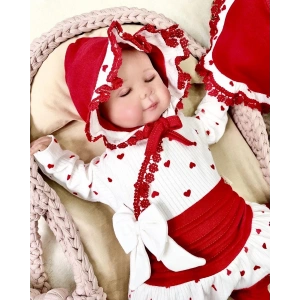 Kalp Desenli Dantel İşlemeli Hastane Çıkışı