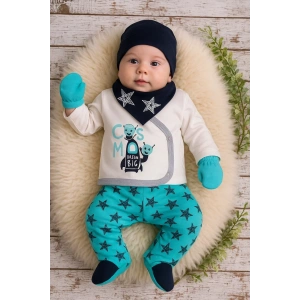 Yıldız Desenli Fularlı 5li Erkek Hastane Çıkışı