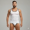 Beyaz Delikli Kumaş Tank Top Slip Takımı