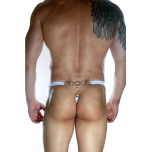 Erkek  Arkası Metalli Beyaz Tanga