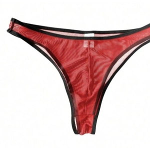 Erkek  Biyeli Kırmızı Transparan Brazillian Slip