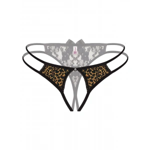 Önü Açık Büyük Beden Leopar Desenli Fantazi Bato Külot