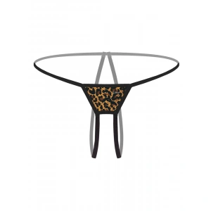 Özel Bölgesi Açık Leopar Desenli Fantezi G String