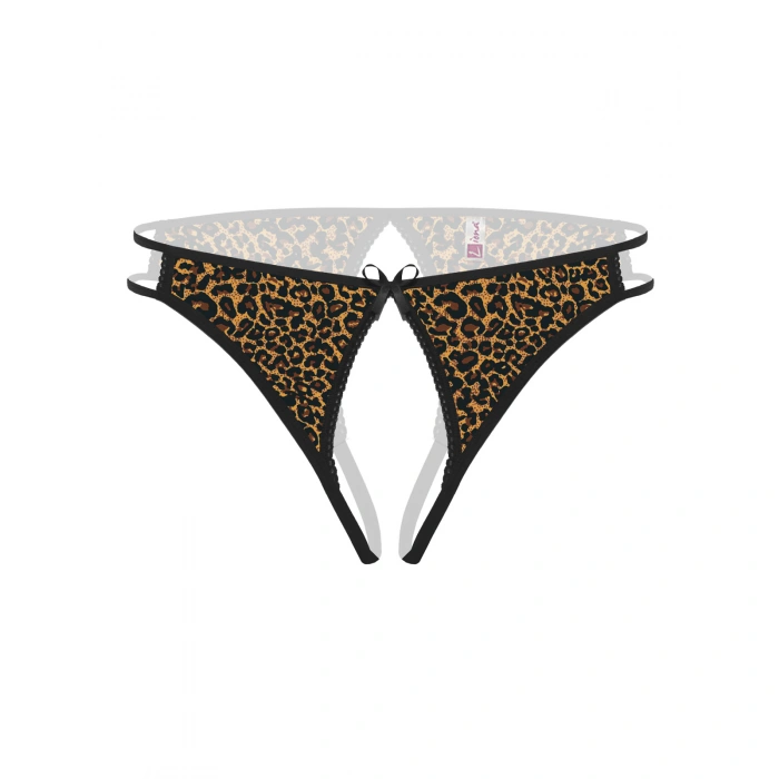 Ağı Açık Leopar Desenli Fantezi Külot String